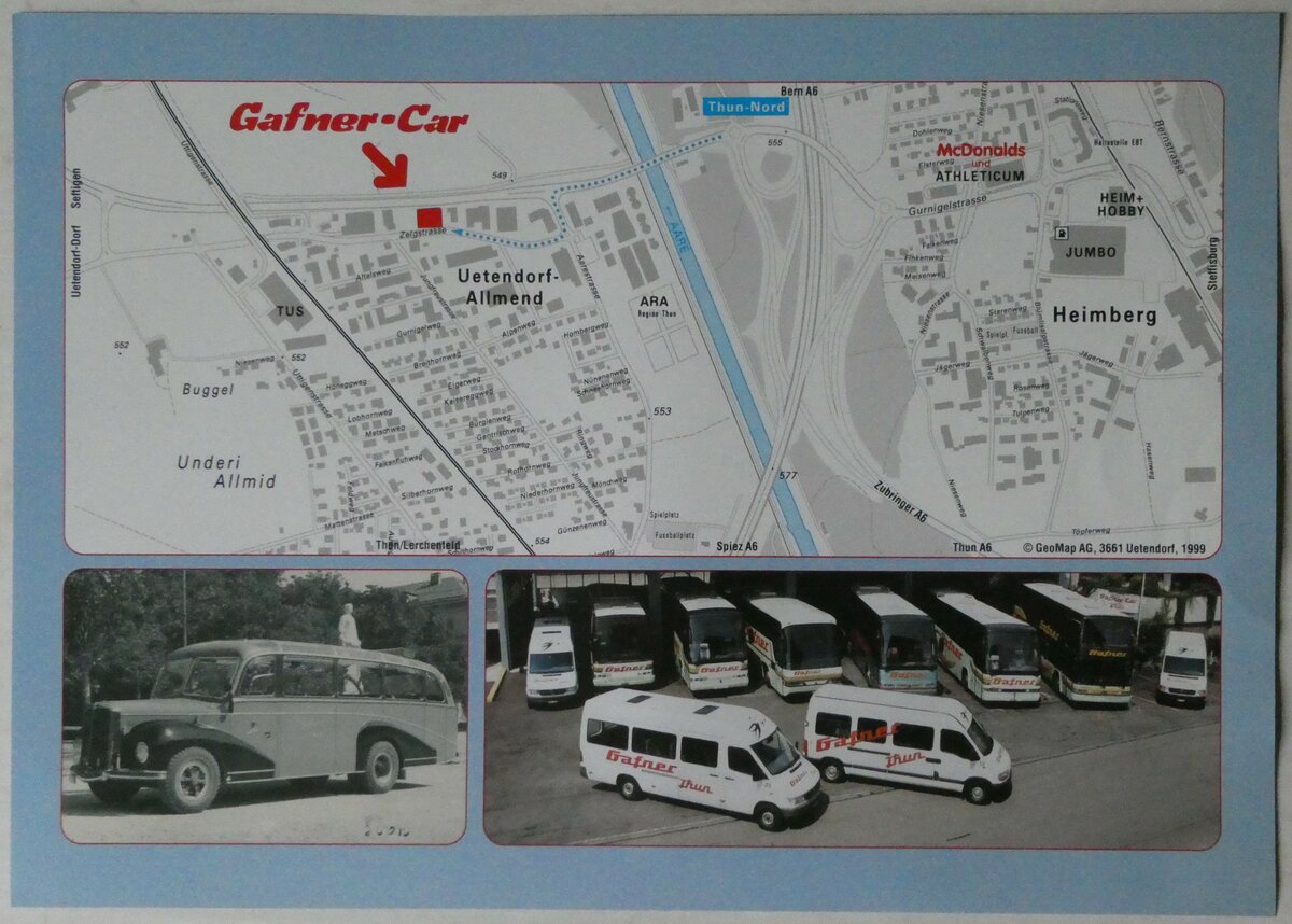 (246'355) - Gafner-Car-Reiseprospekt am 19. Februar 2023 in Thun (R�ckseite)