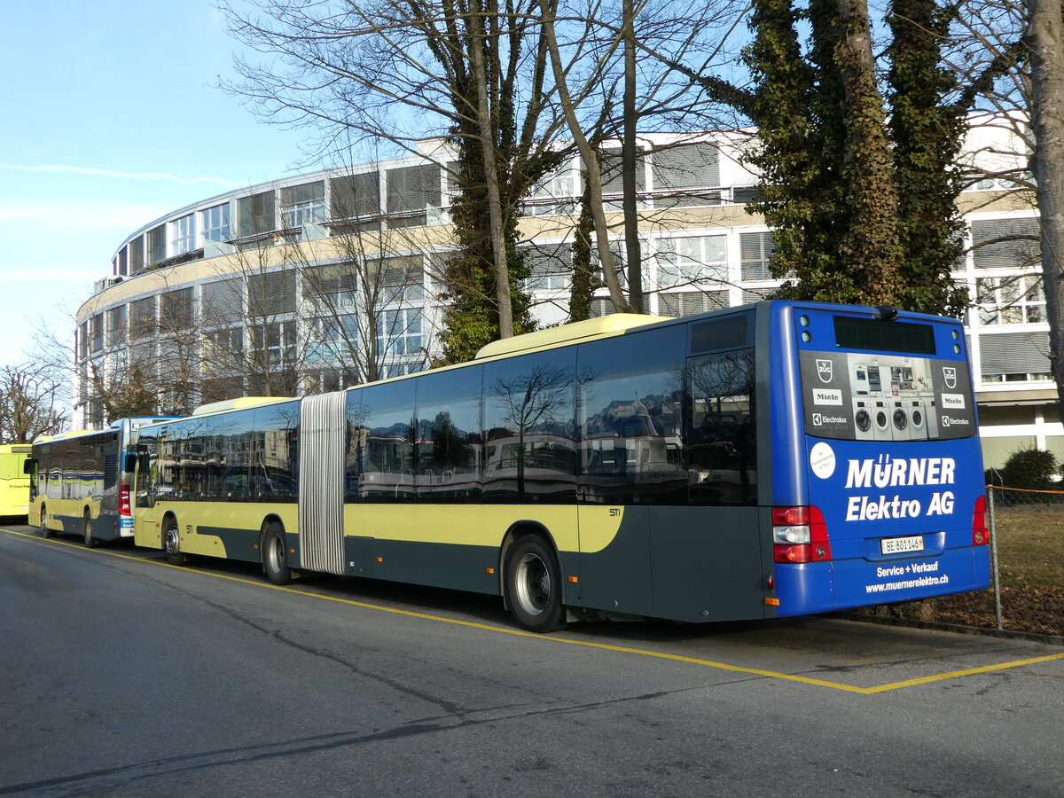 (246'360) - STI Thun - Nr. 146/BE 801'146 - MAN am 20. Februar 2023 bei der Schiffl�ndte Thun