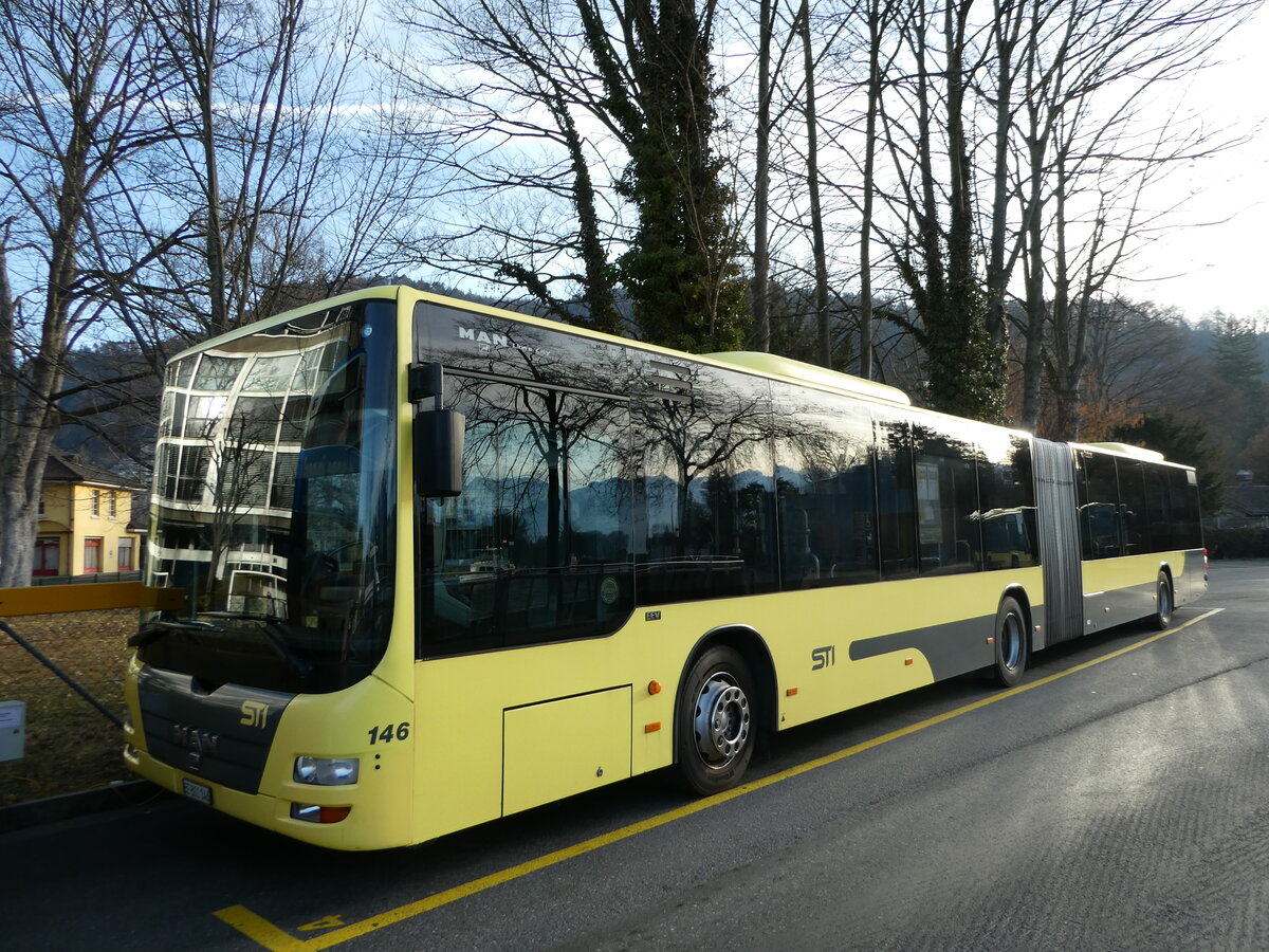 (246'361) - STI Thun - Nr. 146/BE 801'146 - MAN am 20. Februar 2023 bei der Schiffl�ndte Thun