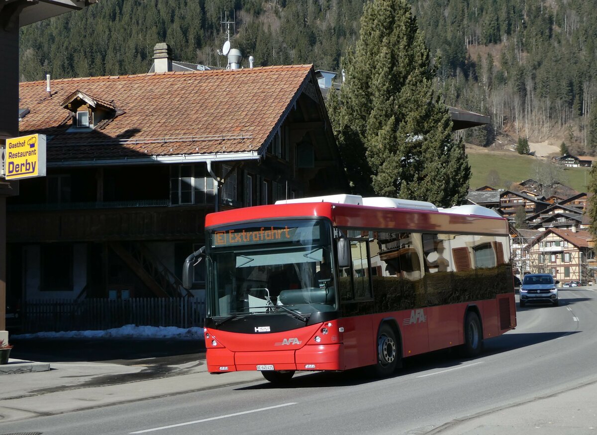 (246'372) - AFA Adelboden - Nr. 59/BE 645'415 - Scania/Hess am 21. Februar 2023 in Zweisimmen, Lenkstrasse 
