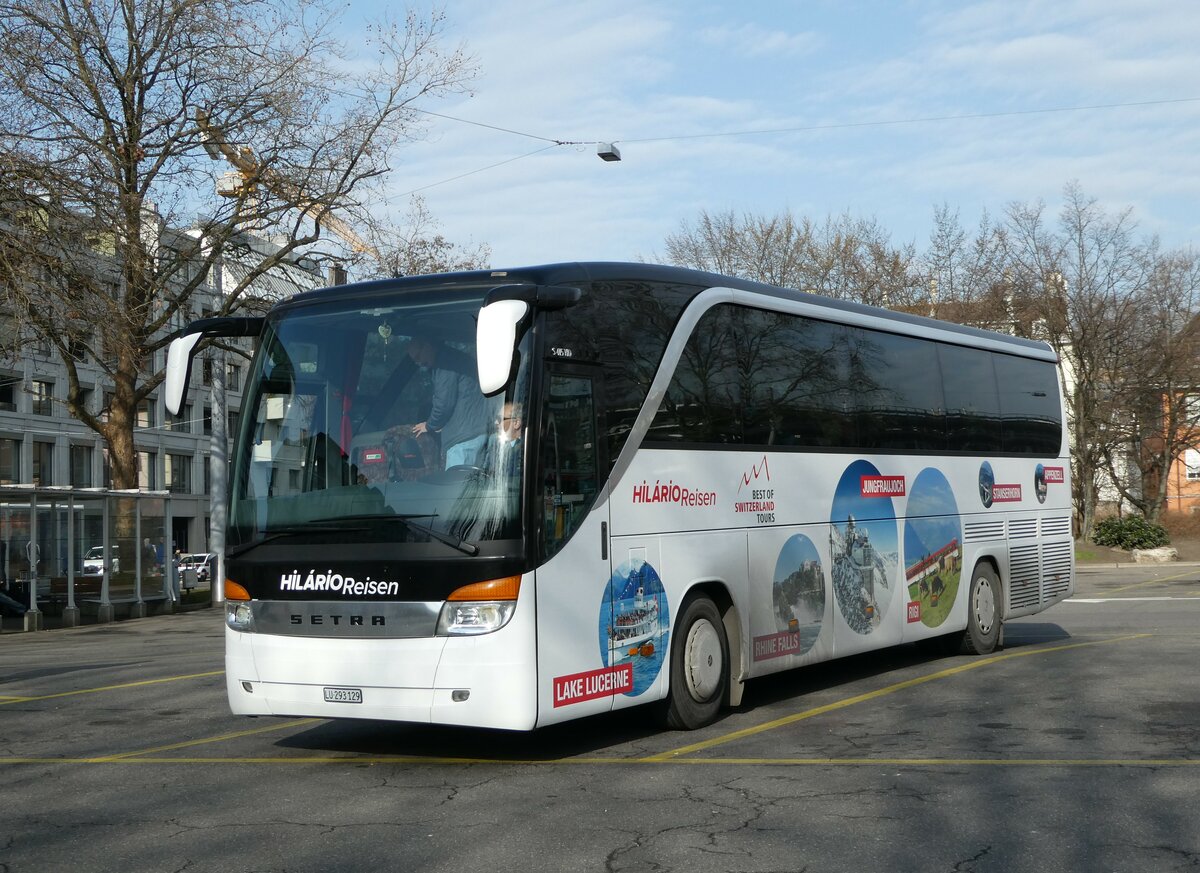 (246'464) - Hil�rio, Sch�tz - LU 293'129 - Setra (ex Marti, Kallnach) am 24. Februar 2023 in Z�rich, Sihlquai