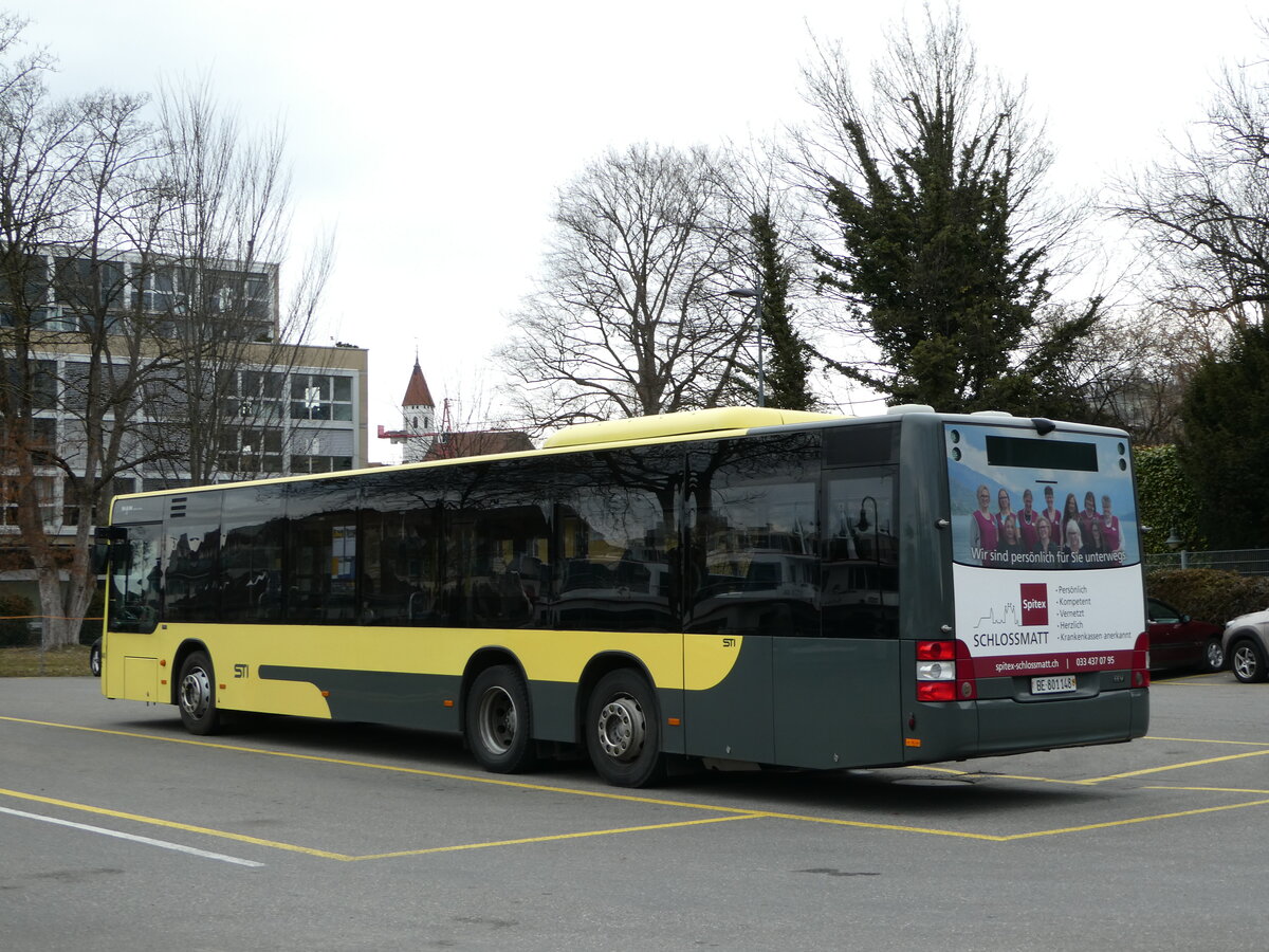 (246'721) - STI Thun - Nr. 148/BE 801'148 - MAN am 27. Februar 2023 bei der Schiffl�ndte Thun