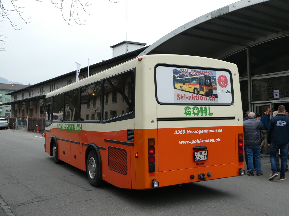 (246'775) - Gohl, Herzogenbuchsee - BE 815'877 - MAN/Lauber (ex AMSA Chiasso Nr. 19; ex Tresch, Amsteg PID 2290) am 2. M�rz 2023 in Thun, Expo