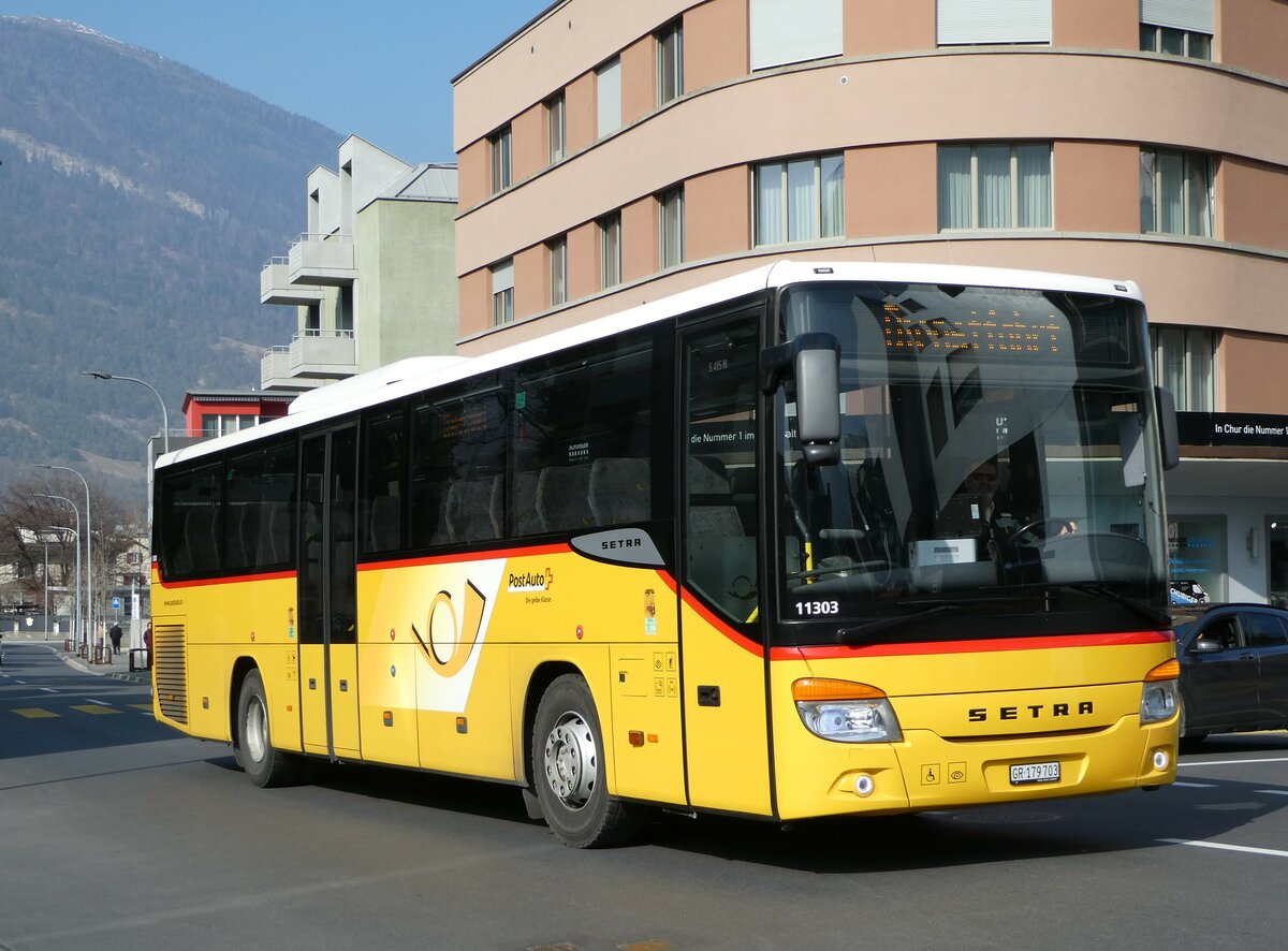 (246'817) - PostAuto Graub�nden - GR 179'703/PID 11'303 - Setra am 3. M�rz 2023 in Chur, Oberalpstrasse