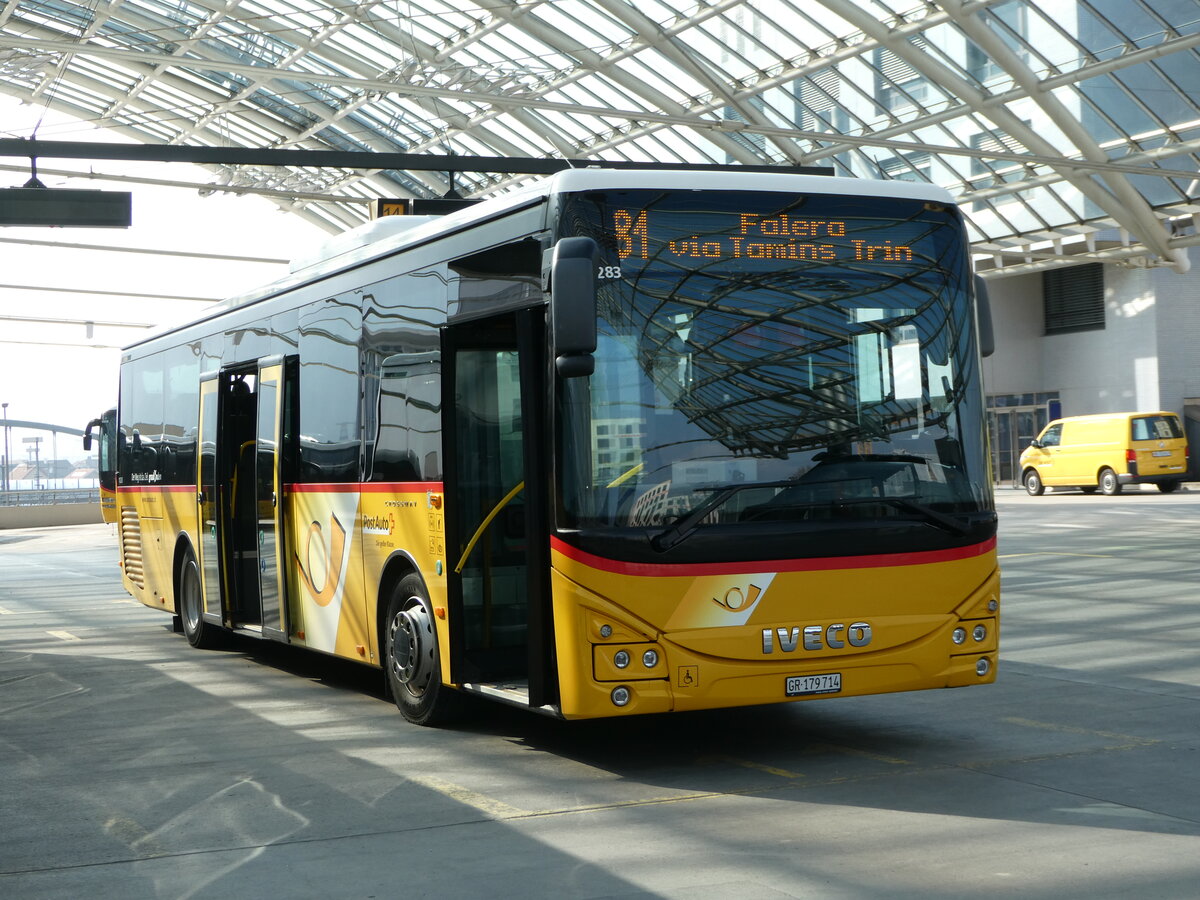 (246'825) - PostAuto Graub�nden - GR 179'714/PID 11'283 - Iveco am 3. M�rz 2023 in Chur, Postautostation