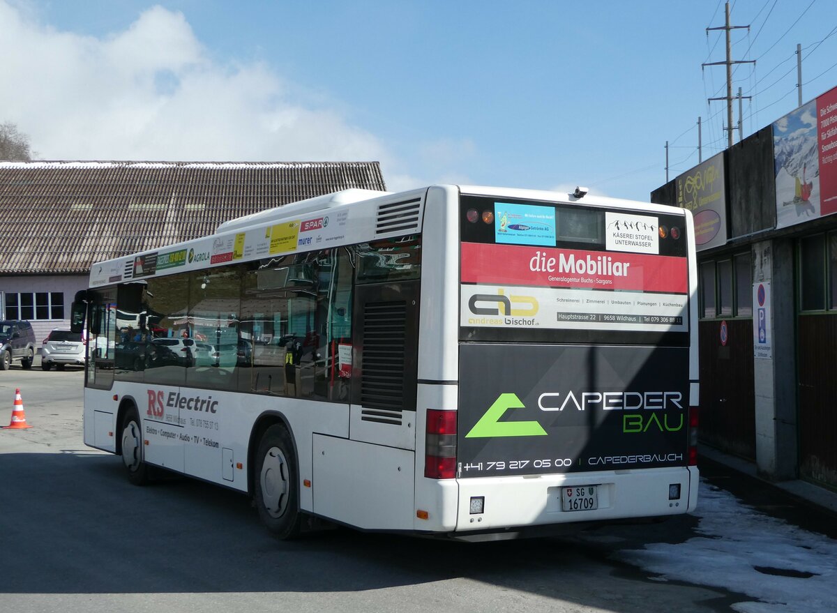 (246'841) - Abderhalden, Wildhaus - SG 16'709/PID 4553 - MAN/G�ppel (ex Deutschland) am 4. M�rz 2023 in Wildhaus, Talstation