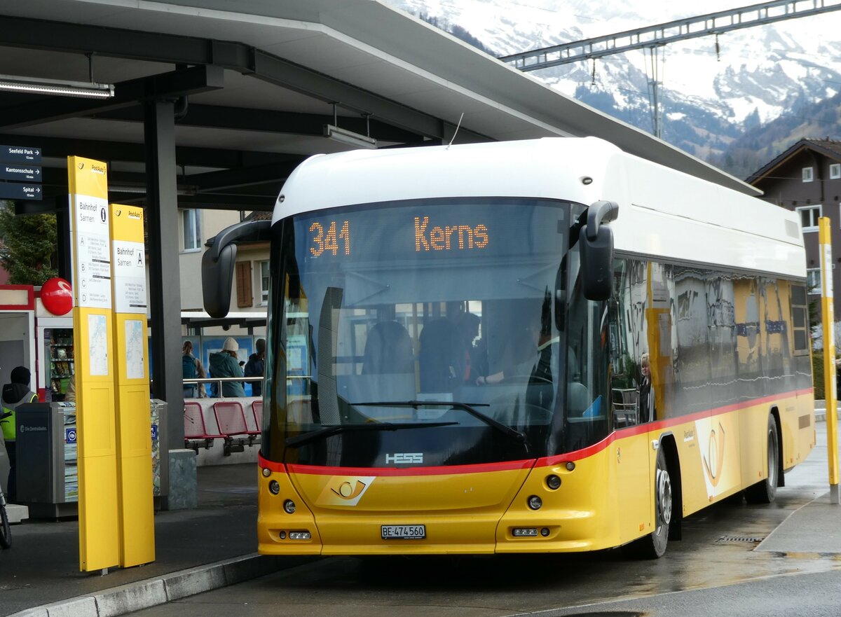 (247'133) - PostAuto Bern - BE 474'560/PID 10'247 - Hess am 10. M�rz 2023 beim Bahnhof Sarnen
