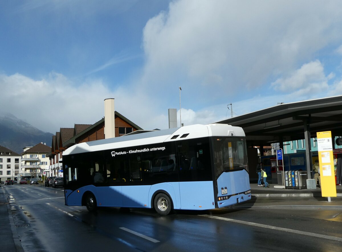 (247'137) - PostAuto Bern - BE 90'275/PID 11'795 - Solaris (ex BE 610'546) am 10. M�rz 2023 beim Bahnhof Sarnen