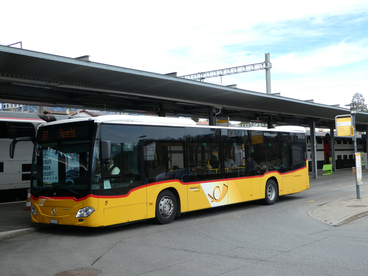 (247'166) - PostAuto Bern - BE 654'089/PID 11'403 - Mercedes am 13. M�rz 2023 beim Bahnhof Spiez