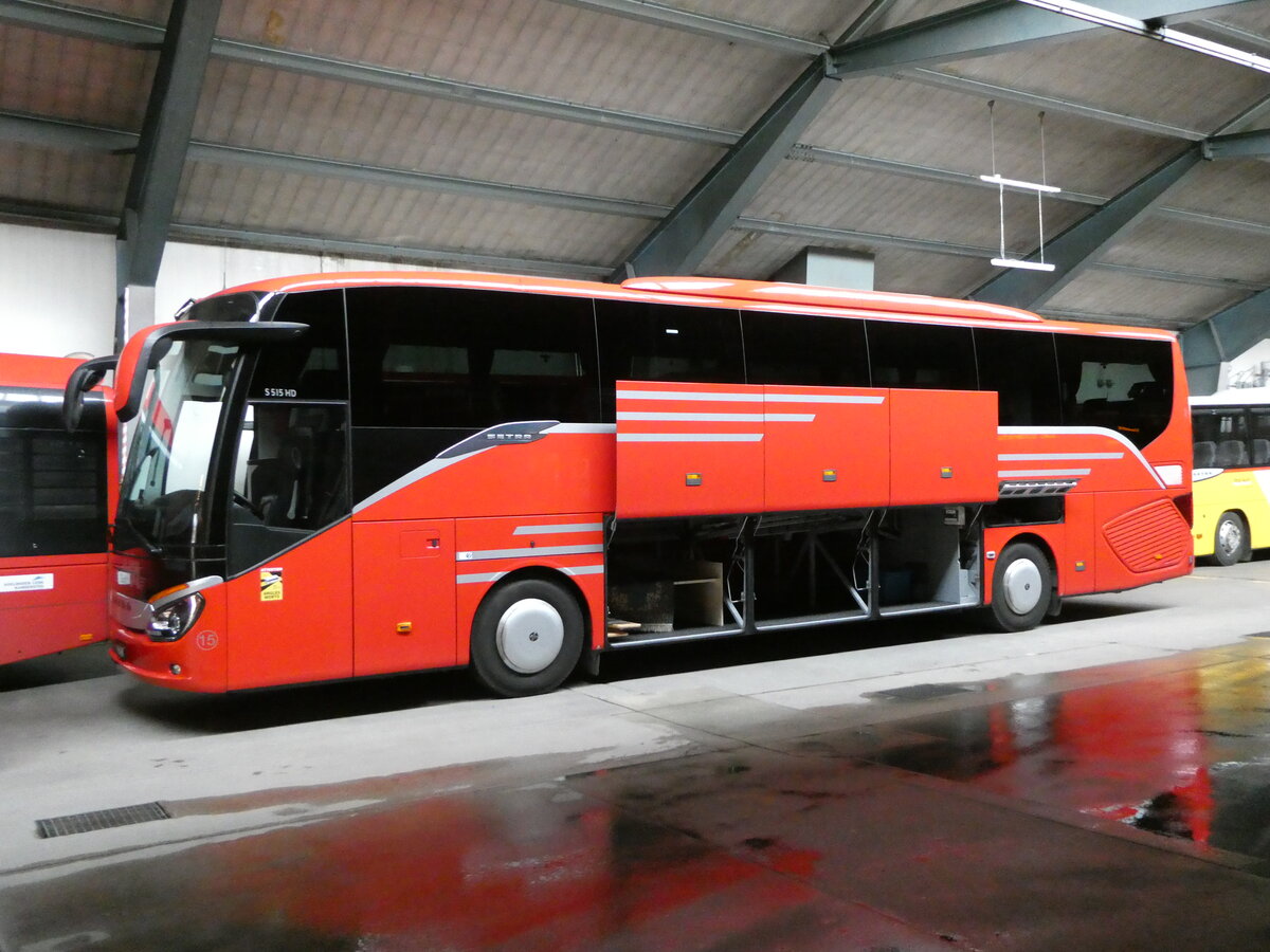 (247'204) - AFA Adelboden - Nr. 15/BE 26'702 - Setra am 14. M�rz 2023 in Adelboden, Busstation
