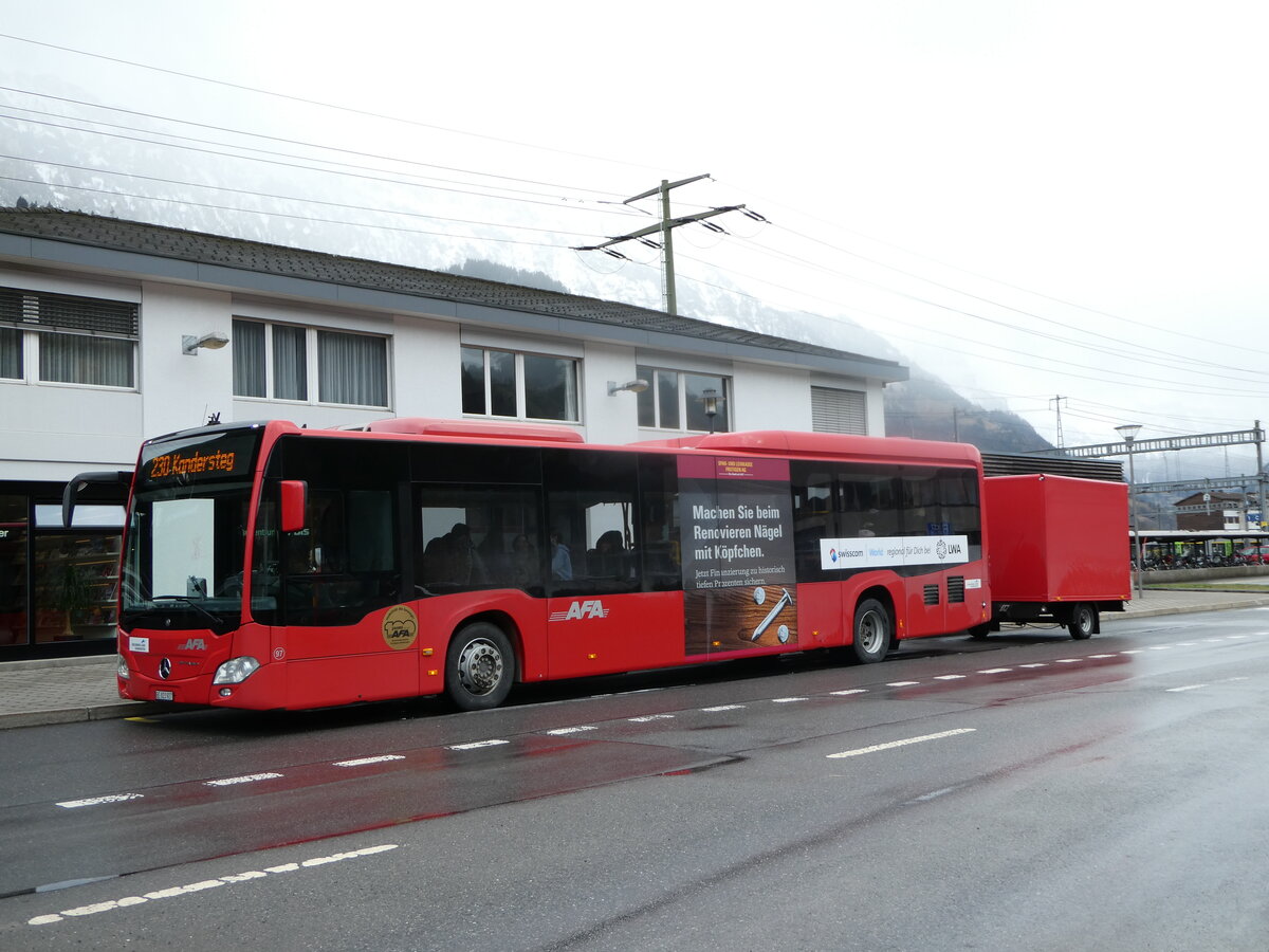 (247'213) - AFA Adelboden - Nr. 97/BE 823'927 - Mercedes am 14. M�rz 2023 beim Bahnhof Frutigen