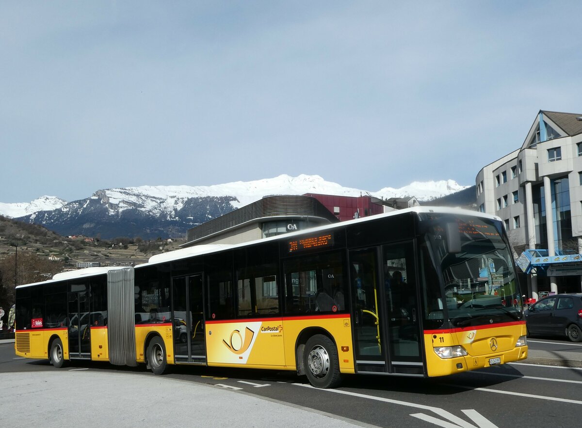 (247'227) - PostAuto Wallis - Nr. 11/VS 241'997/PID 5152 - Mercedes am 16. M�rz 2023 beim Bahnhof Sion