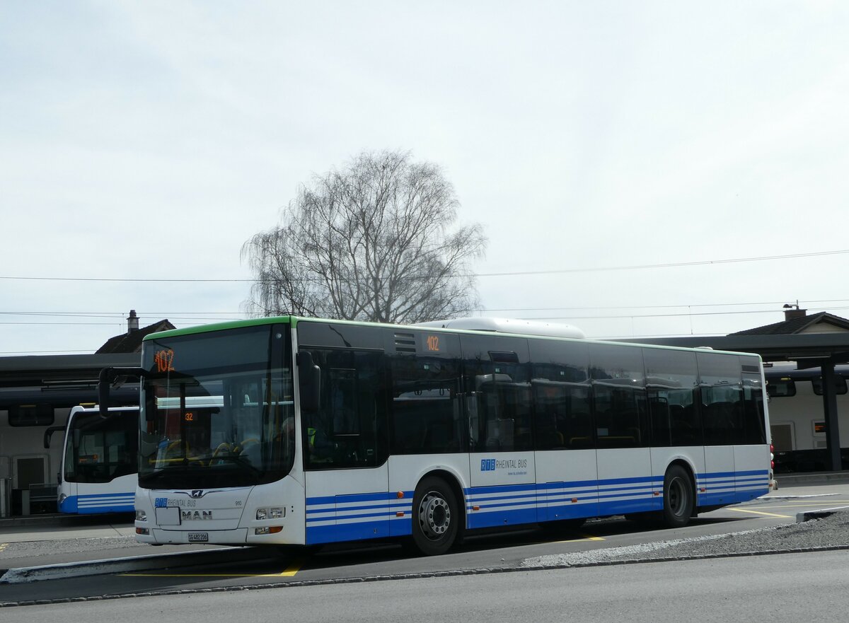 (247'322) - RTB Altst�tten - Nr. 310/SG 482'206 - MAN (ex PostBus/A BD 15'357) am 17. M�rz 2023 beim Bahnhof Altst�tten