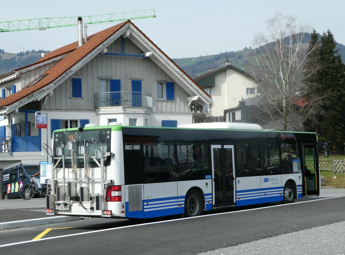 (247'324) - RTB Altst�tten - Nr. 910/SG 482'206 - MAN (ex PostBus/A BD 15'357) am 17. M�rz 2023 beim Bahnhof Altst�tten