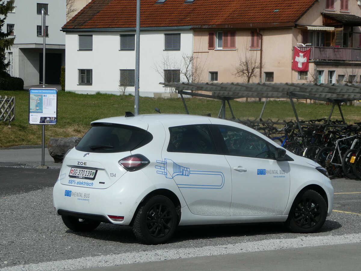 (247'325) - RTB Altst�tten - Nr. 134/SG 370'139 - Renault am 17. M�rz 2023 beim Bahnhof Altst�tten