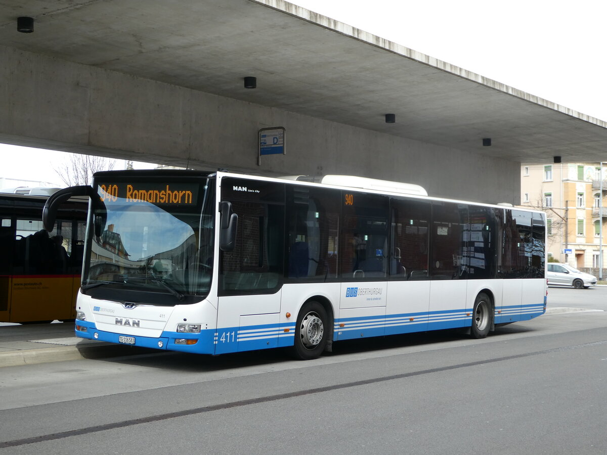 (247'334) - BOTG Amriswil - Nr. 411/TG 116'583 - MAN am 17. M�rz 2023 in Arbon, Bushof