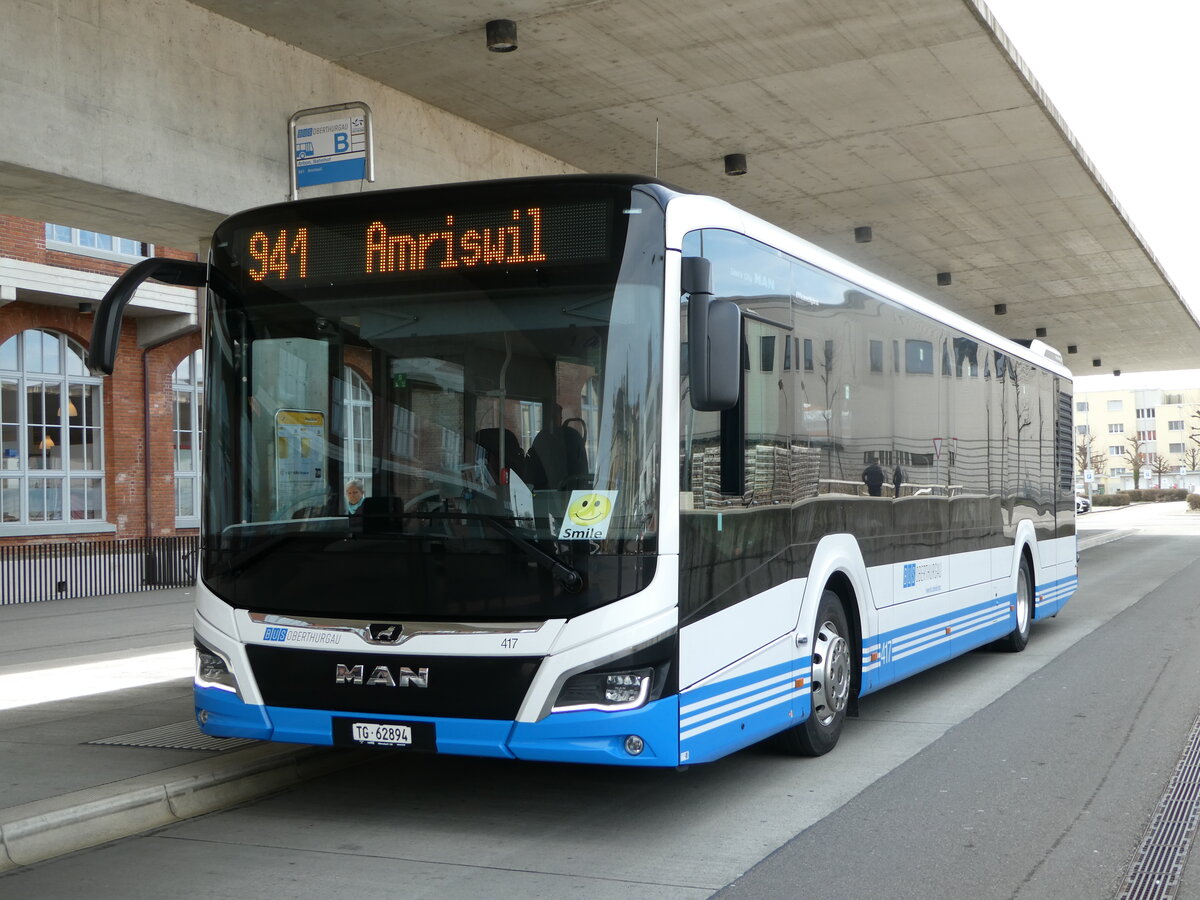 (247'341) - BOTG Amriswil - Nr. 417/TG 62'894 - MAN am 17. M�rz 2023 in Arbon, Bushof