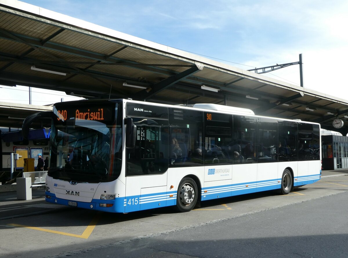 (247'382) - BOTG Amriswil - Nr. 415/TG 158'063 - MAN am 17. M�rz 2023 beim Bahnhof Romanshorn