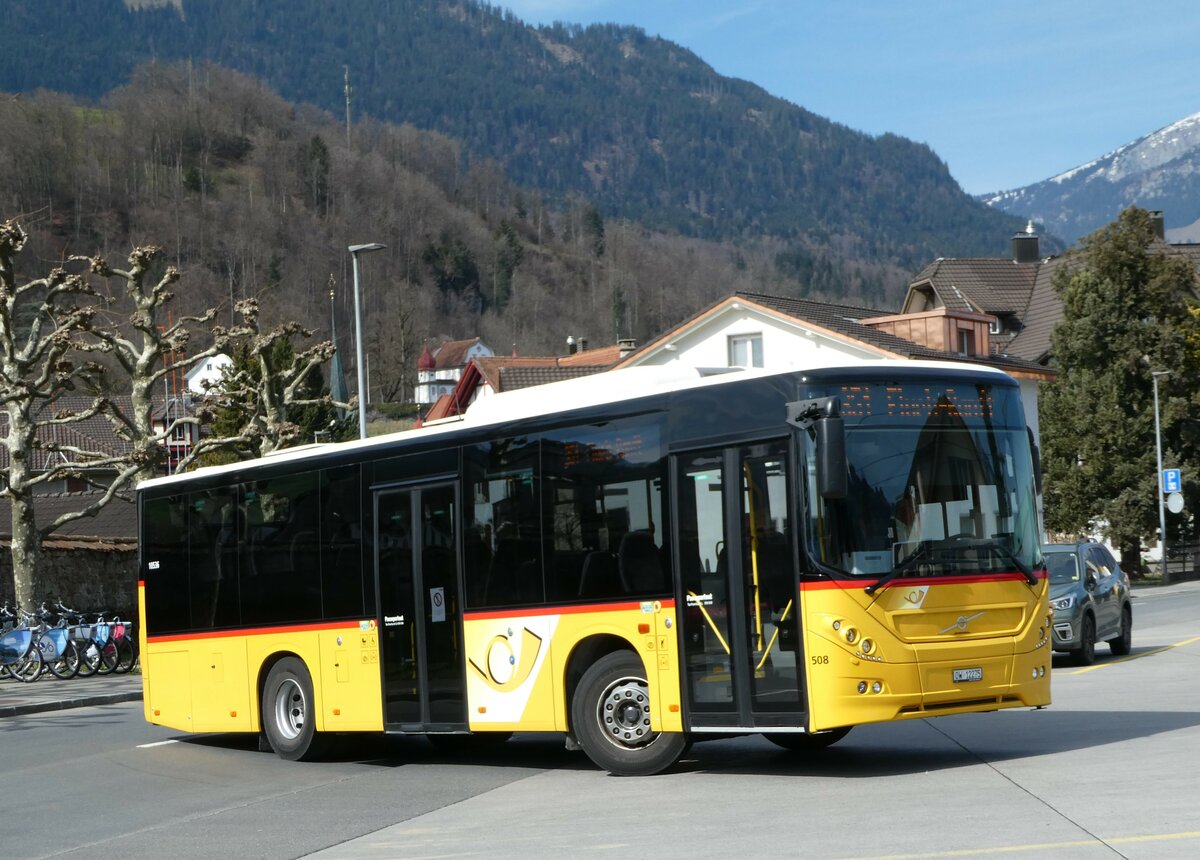 (247'427) - PostAuto Zentralschweiz - Nr. 508/OW 12'275/PID 10'536 - Volvo (ex Nr. 12; ex Dillier, Sarnen Nr. 12) am 18. M�rz 2023 beim Bahnhof Sarnen