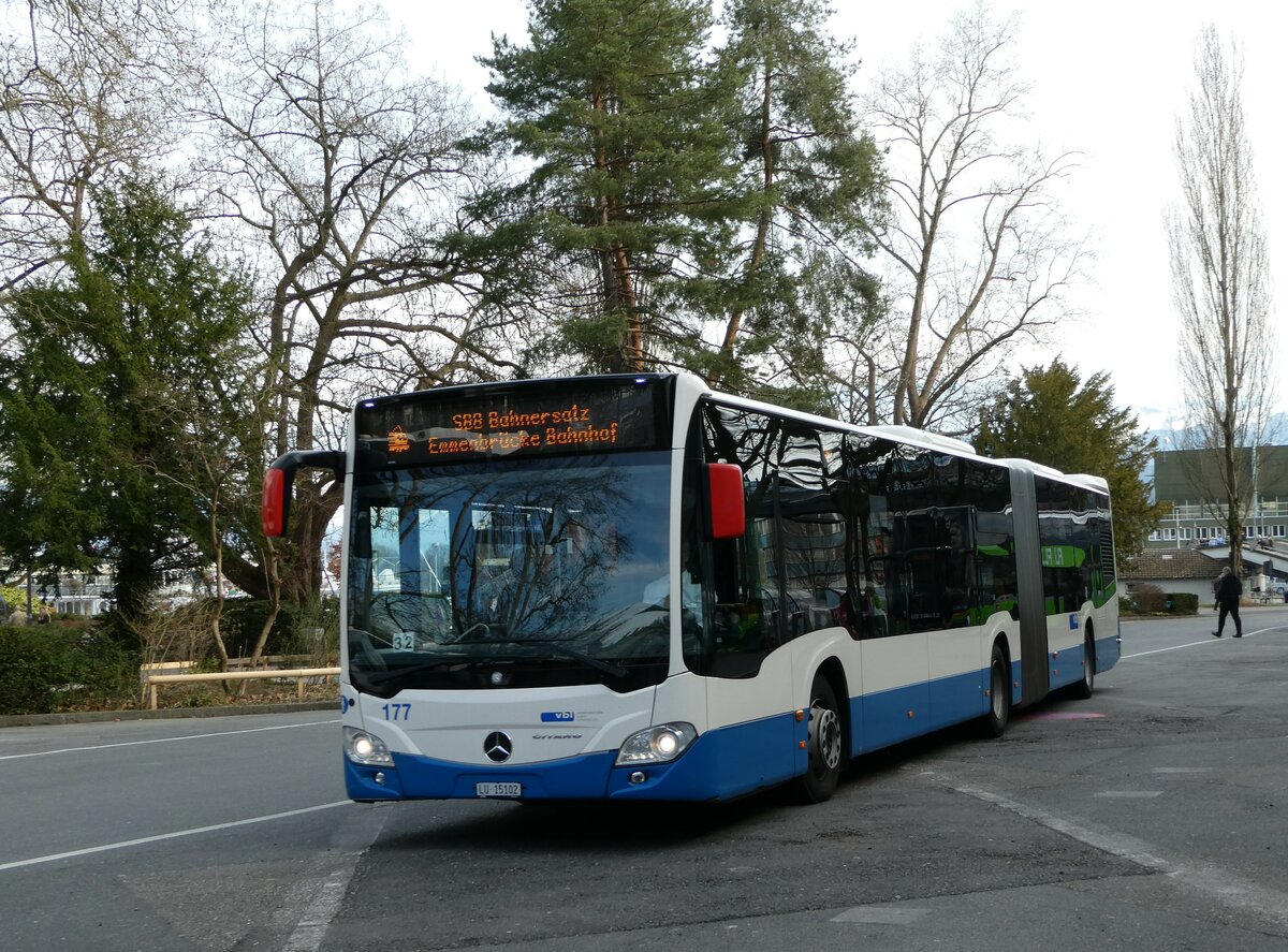 (247'451) - VBL Luzern - Nr. 177/LU 15'102 - Mercedes am 18. M�rz 2023 in Luzern, Inseli-P