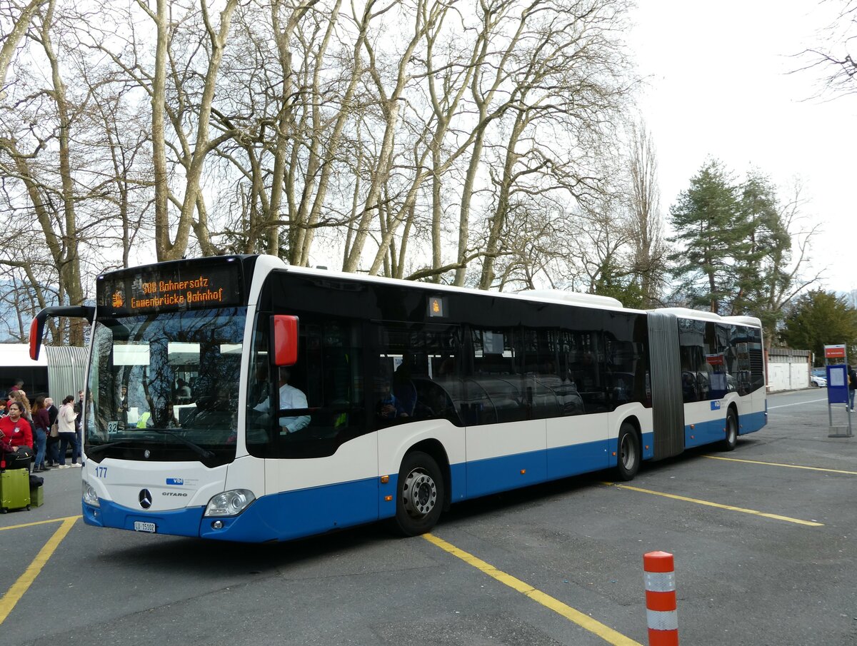 (247'452) - VBL Luzern - Nr. 177/LU 15'102 - Mercedes am 18. M�rz 2023 in Luzern, Inseli-P