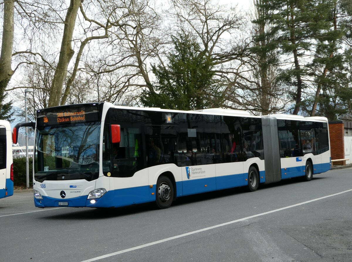 (247'454) - VBL Luzern - Nr. 186/LU 15'015 - Mercedes am 18. M�rz 2023 in Luzern, Inseli-P