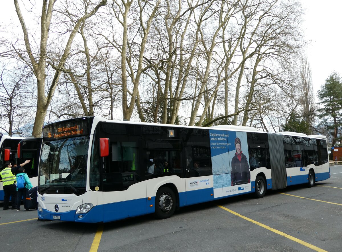 (247'456) - VBL Luzern - Nr. 188/LU 15'062 - Mercedes am 18. M�rz 2023 in Luzern, Inseli-P