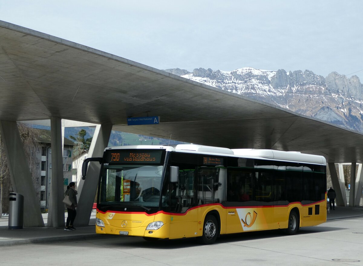 (247'495) - PostAuto Ostschweiz - SG 445'304/PID 10'782 - Mercedes am 21. M�rz 2023 beim Bahnhof Buchs