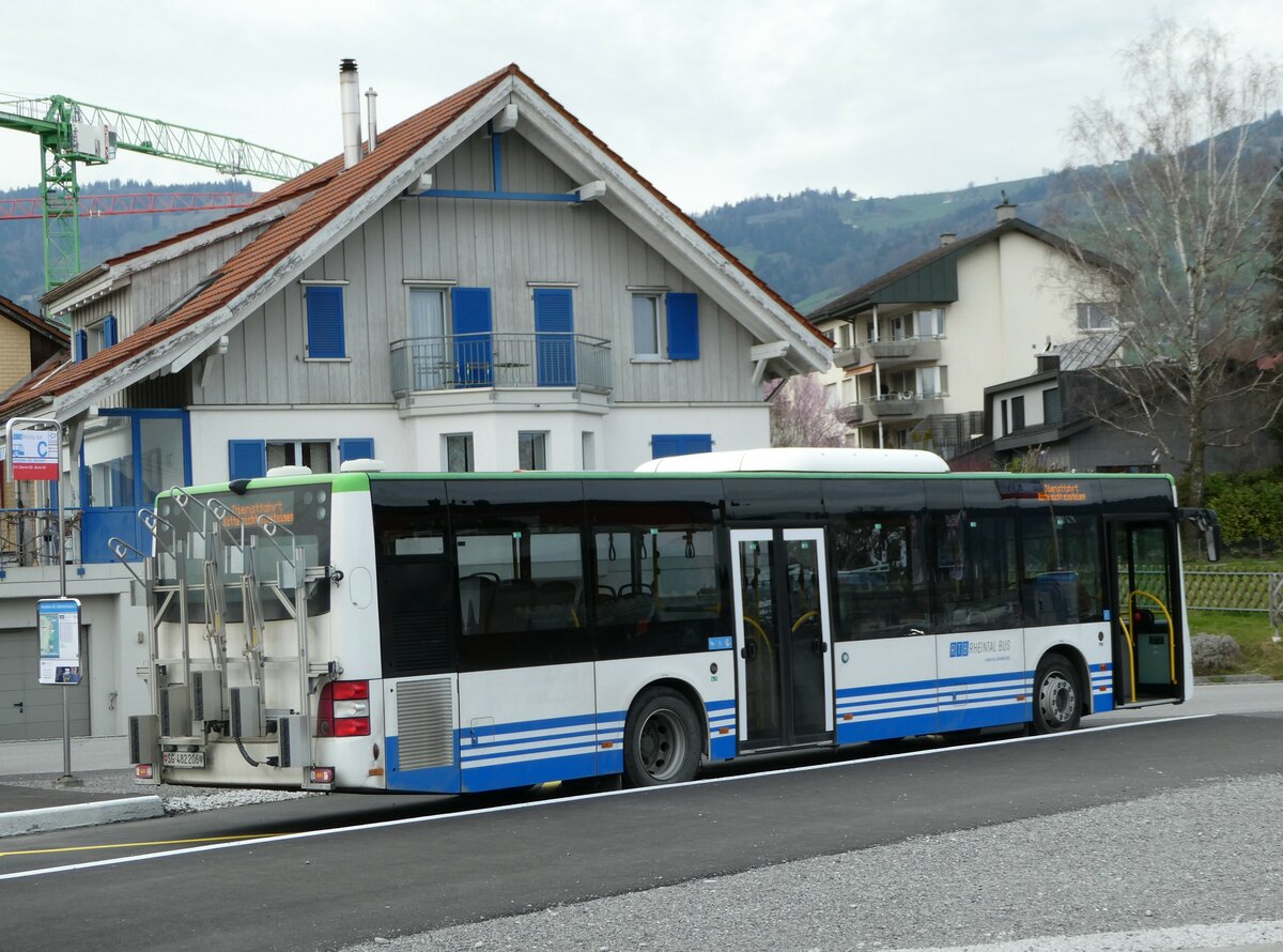 (247'515) - RTB Altst�tten - Nr. 910/SG 482'206 - MAN (ex PostBus/A BD 15'357) am 21. M�rz 2023 beim Bahnhof Altst�tten