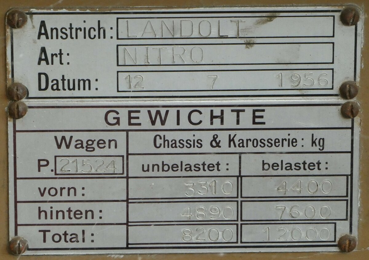 (247'529) - Typenschild - P 21'524 - am 21. M�rz 2023 in Marbach, Kobelt Nutzfahrzeuge