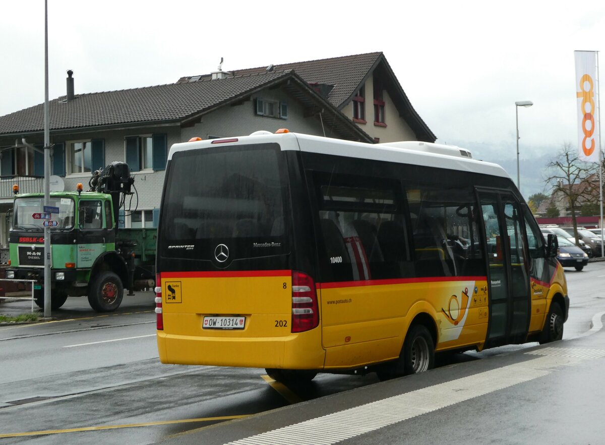 (247'594) - PostAuto Zentralschweiz - Nr. 202/OW 10'314/PID 10'400 - Mercedes (ex Nr. 8; ex Dillier, Sarnen Nr. 8) am 24. M�rz 2023 beim Bahnhof Giswil