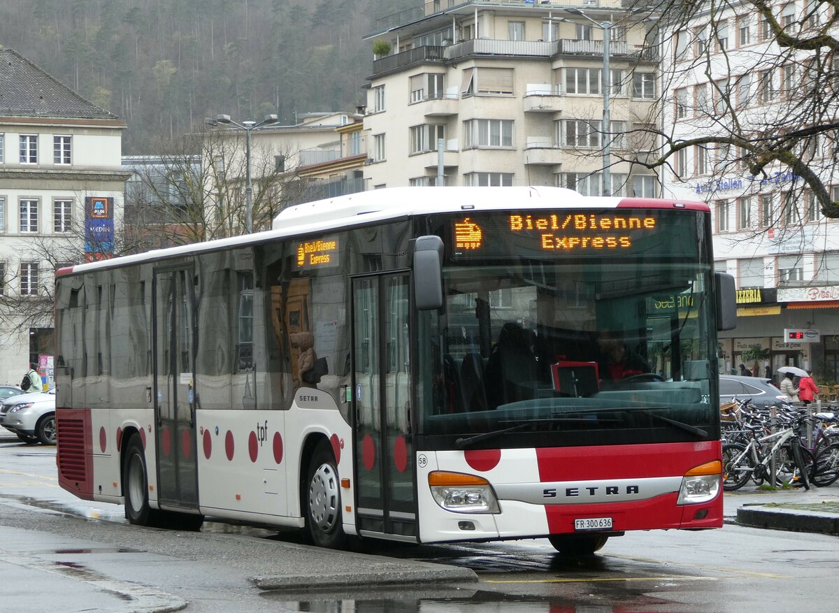 (247'599) - Wieland, Murten - Nr. 58/FR 300'636 - Setra am 25. M�rz 2023 beim Bahnhof Biel