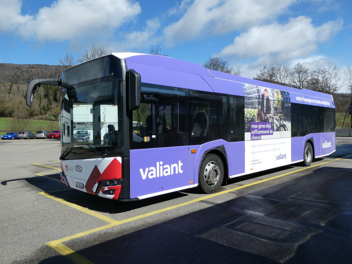 (247'613) - CarPostal Ouest - JU 36'144/PID 11'748 - Solaris am 25. M�rz 2023 in Develier, Parkplatz