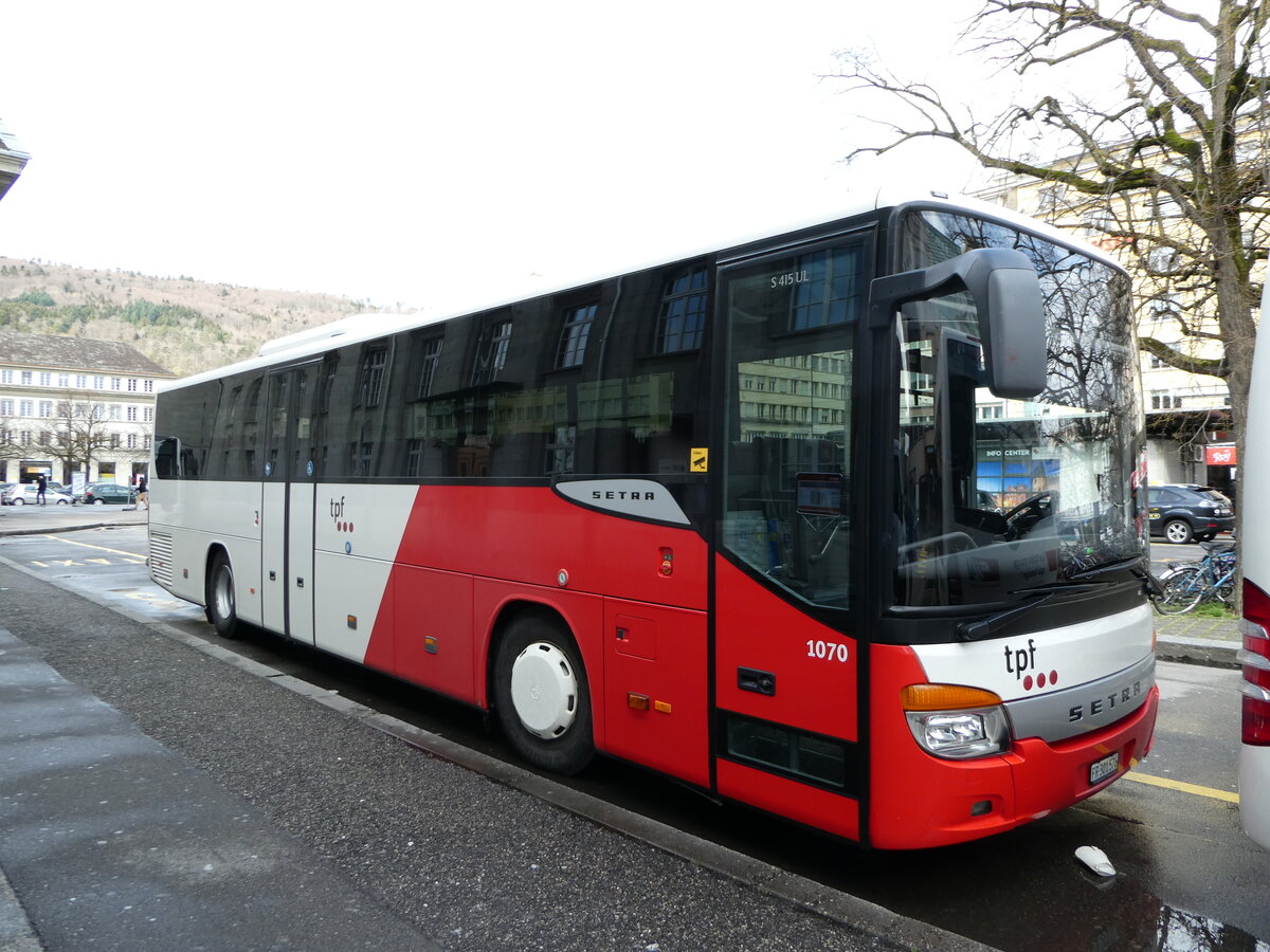 (247'634) - TPF Fribourg - Nr. 1070/FR 301'576 - Setra (ex CJ Tramelan Nr. 124) am 25. M�rz 2023 beim Bahnhof Biel 