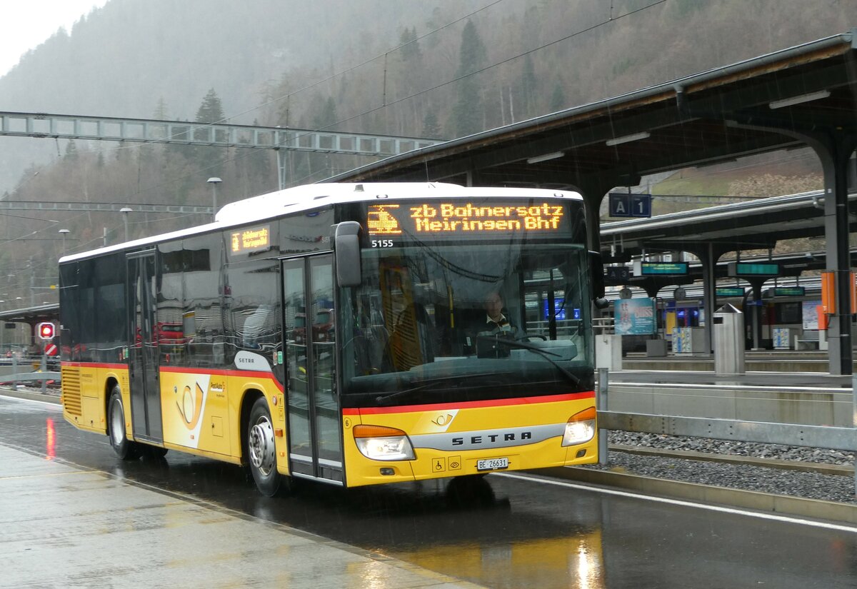 (247'748) - Fl�ck, Brienz - Nr. 6/BE 26'631/PID 5155 - Setra am 26. M�rz 2023 beim Bahnhof Interlaken Ost