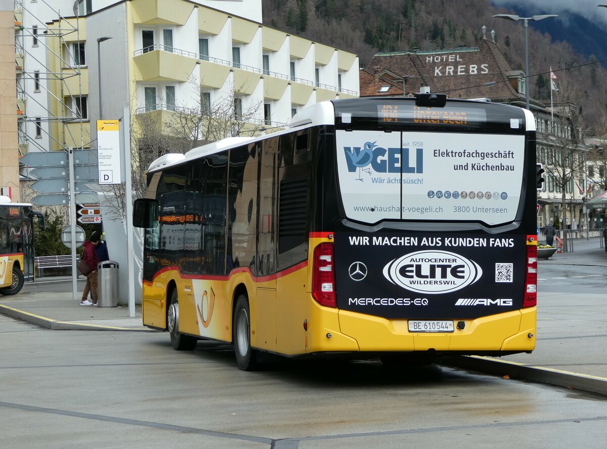 (247'751) - PostAuto Bern - BE 610'544/PID 11'859 - Mercedes am 26. M�rz 2023 beim Bahnhof Interlaken West