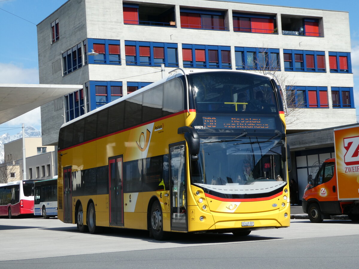 (247'782) - PostAuto Ostschweiz - SG 445'307/PID 10'871 - Alexander Dennis (ex AR 45'269) am 28. M�rz 2023 beim Bahnhof Buchs