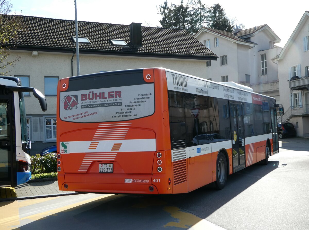 (247'803) - BOTG Amriswil - Nr. 401/TG 229'373 - Neoplan (ex Nr. 8) am 28. M�rz 2023 beim Bahnhof Amriswil