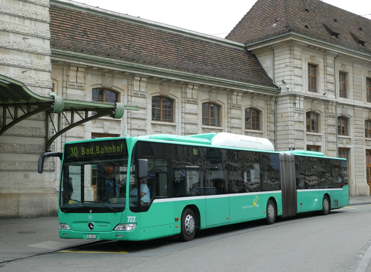 (247'836) - BVB Basel - Nr. 722/BS 6681 - Mercedes am 30. M�rz 2023 beim Bahnhof Basel 