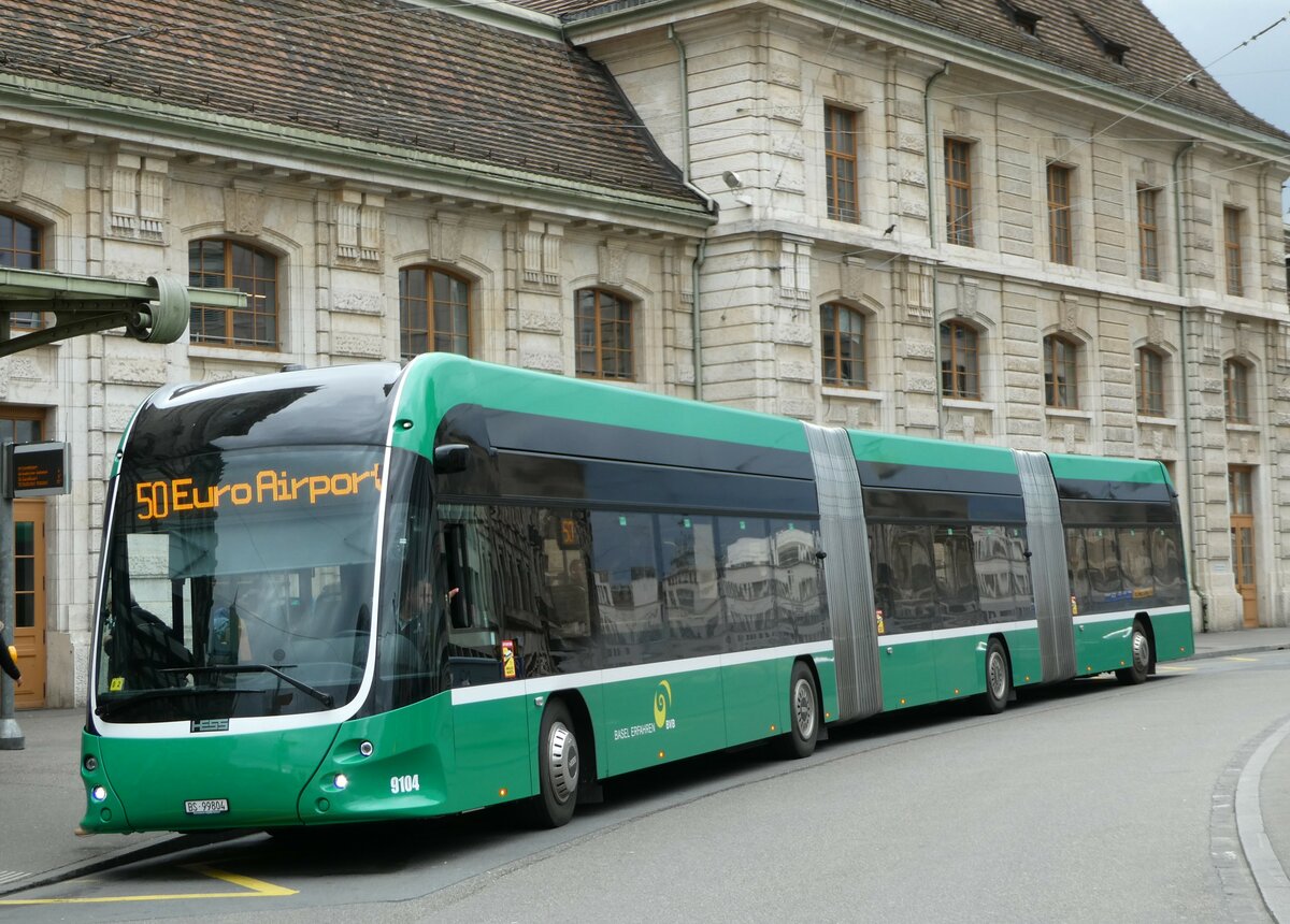 (247'839) - BVB Basel - Nr. 9104/BS 99'804 - Hess am 30. M�rz 2023 beim Bahnhof Basel 