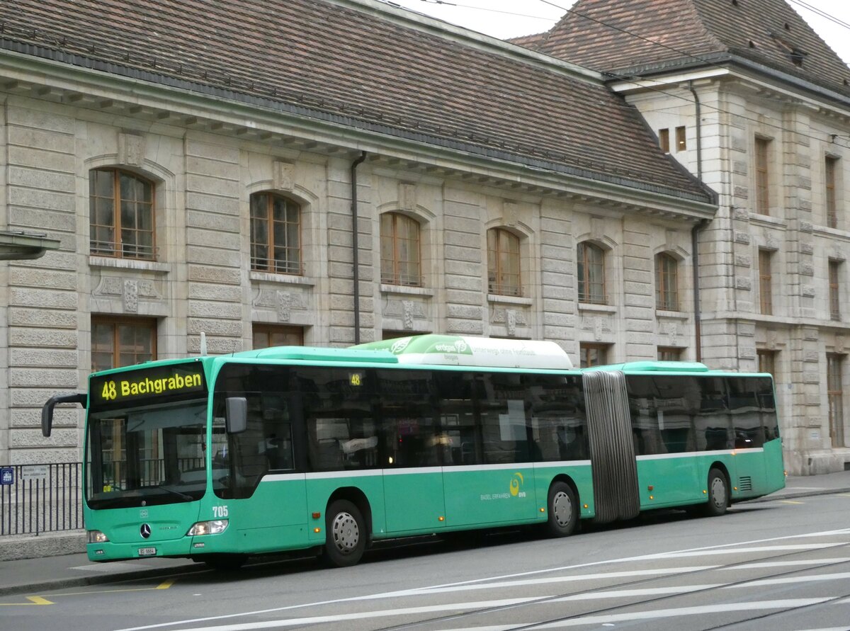 (247'846) - BVB Basel - Nr. 705/BS 6664 - Mercedes am 30. M�rz 2023 beim Bahnhof Basel