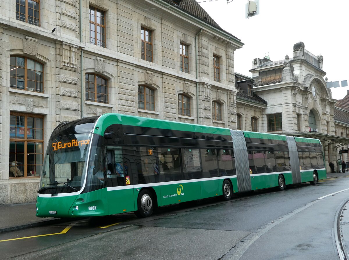 (247'860) - BVB Basel - Nr. 9102/BS 99'802 - Hess am 30. M�rz 2023 beim Bahnhof Basel