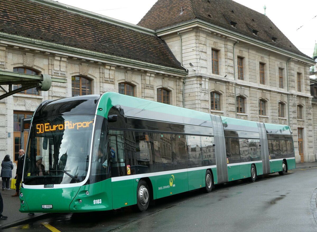 (247'864) - BVB Basel - Nr. 9103/BS 99'803 - Hess am 30. M�rz 2023 beim Bahnhof Basel