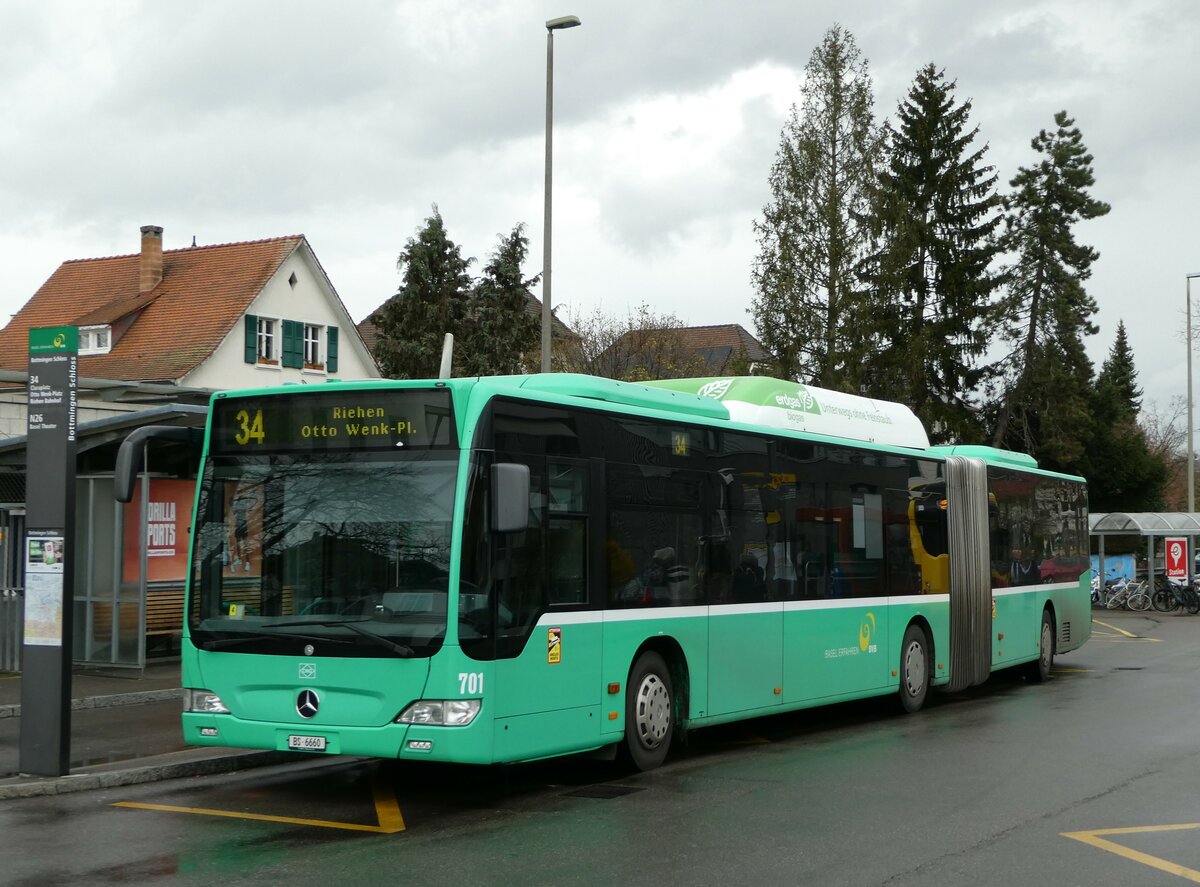 (247'873) - BVB Basel - Nr. 701/BS 6660 - Mercedes am 30. M�rz 2023 in Bottmingen, Schloss