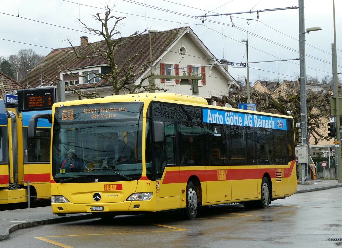 (247'885) - BLT Oberwil - Nr. 77/BL 115'741 - Mercedes am 30. M�rz 2023 in Bottmingen, Schloss
