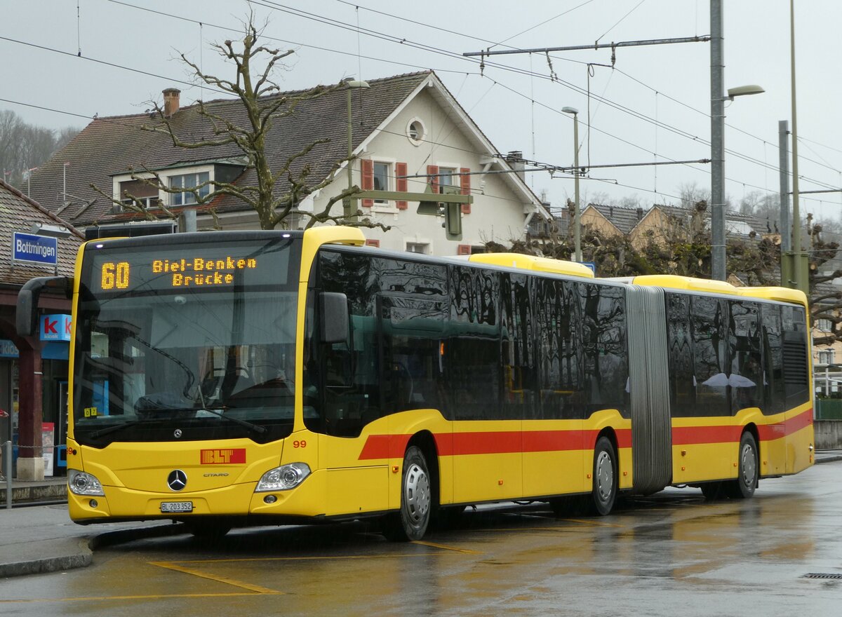 (247'892) - BLT Oberwil - Nr. 99/BL 203'352 - Mercedes am 30. M�rz 2023 in Bottmingen, Schloss