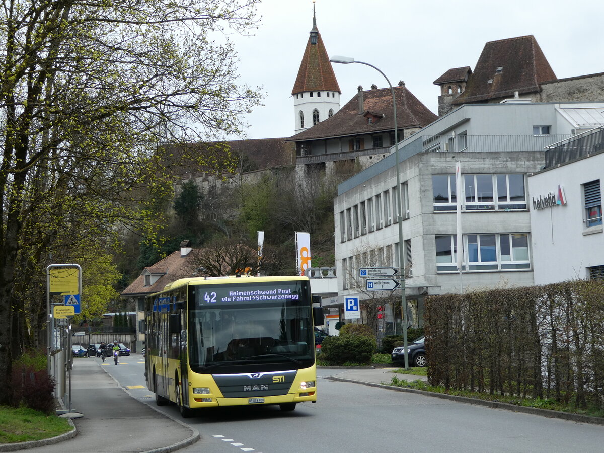 (247'987) - STI Thun - Nr. 400/BE 849'400 - MAN am 3. April 2023 in Thun, Spital (prov. Haltestelle f�r Berntor)