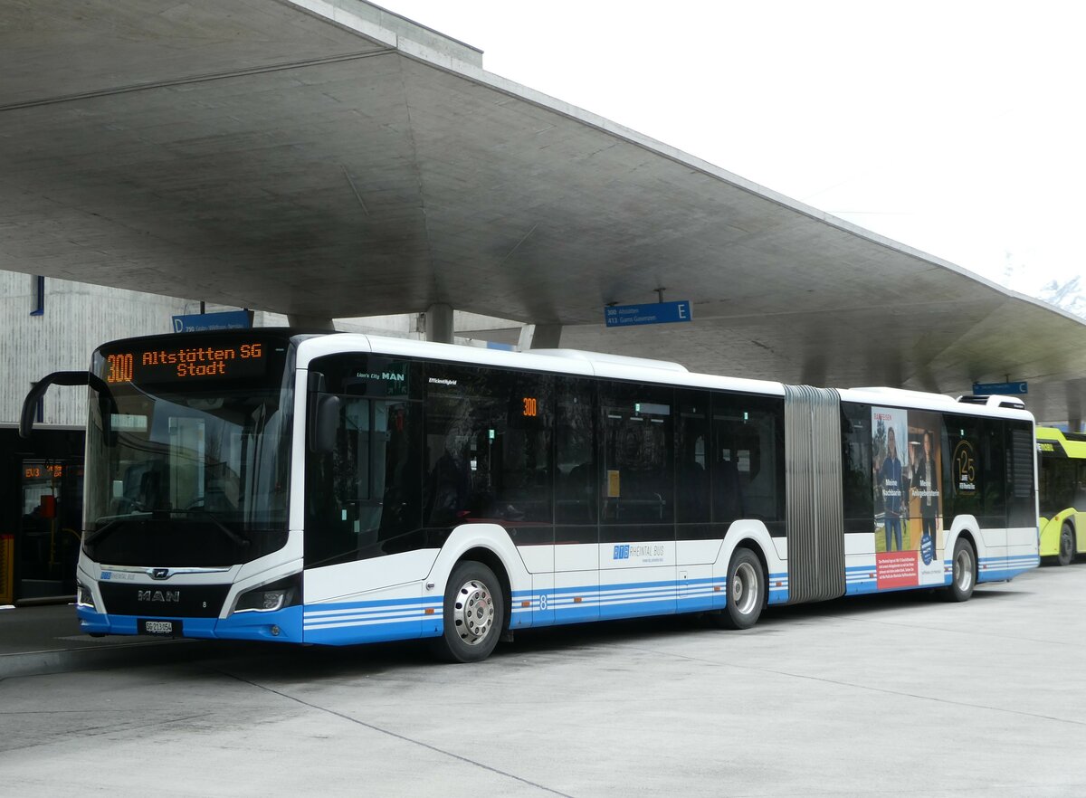 (248'463) - RTB Altst�tten - Nr. 8/SG 213'054 - MAN am 13. April 2023 beim Bahnhof Buchs