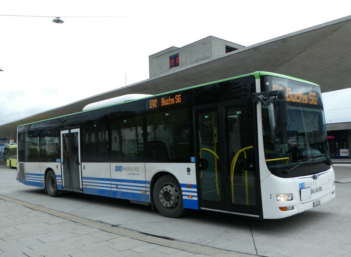 (248'493) - RTB Altst�tten - Nr. 912/SG 482'208 - MAN (ex PostBus/A BD 15'356) am 13. April 2023 beim Bahnhof Buchs