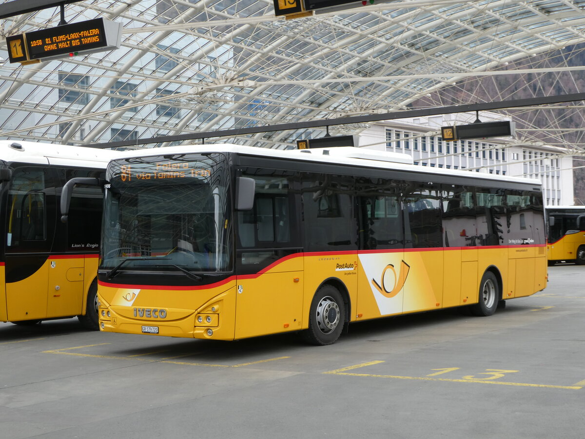 (248'593) - PostAuto Graub�nden - GR 179'720/PID 11'406 - Iveco am 15. April 2023 in Chur, Postautostation